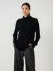 Women's Slim Fit Cashmere Wool Turtleneck Sweater - Black