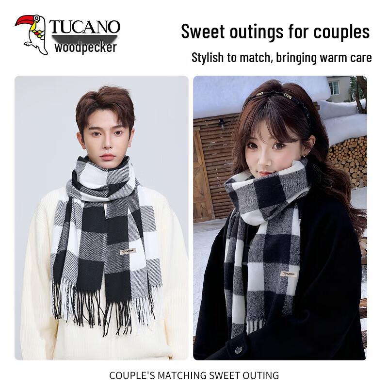Unisex Plaid Winter Scarf
