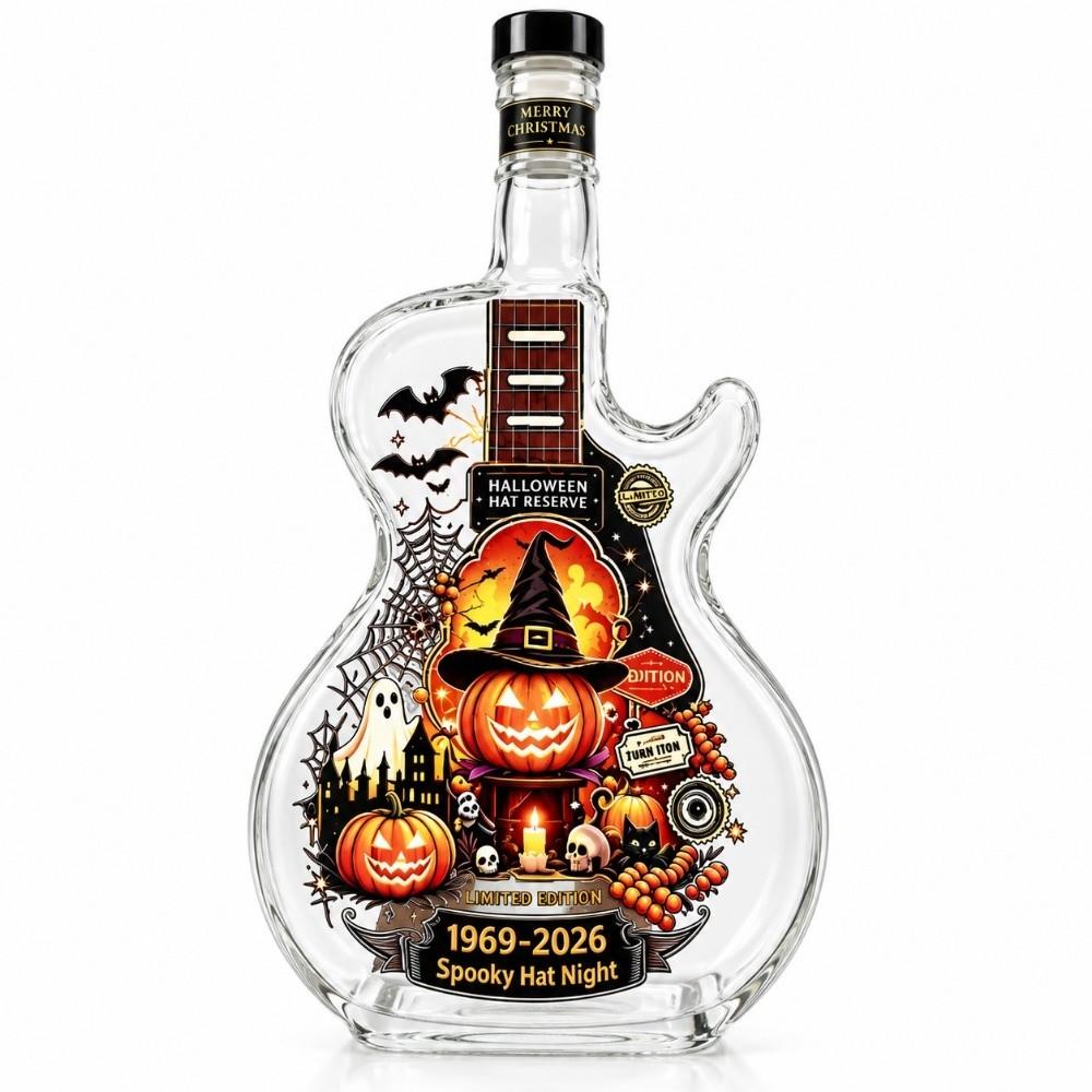 Pumpkin Guitar Liquor Storage Bottle Ghost Empty Wine Bottle Clear Glass Bottle  Halloween Holiday