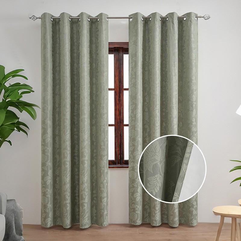 Blackout White Lace-Trimmed Curtain Panel Living Room Bedroom Balcony Light Luxury Style Coated Fabric