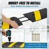 6 ft/72'' Rubber Speed Hump, 2 Channel, 22000 lbs Load Capacity Heavy Duty Traffic Speed Bump, with High Reflective Yellow Strip 4 Expansion Screws