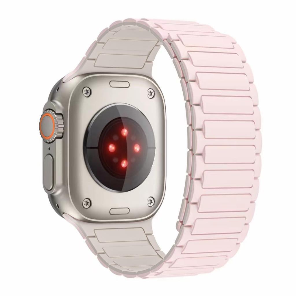Magnetic Silicone Strap for Apple Watch Bands ultra 2 3 49mm 44mm 40mm 45mm 41mm 46mm correa Bracelet iWatch Series 11 10 9 8 Se