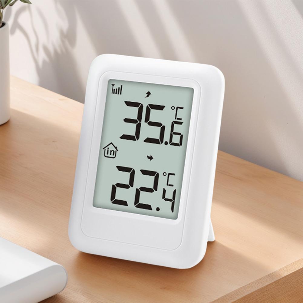 Digital Thermometer with Hanging Hole Temperature Humidity Meter with Support Frame Indoor Outdoor Thermometer for Patio House
