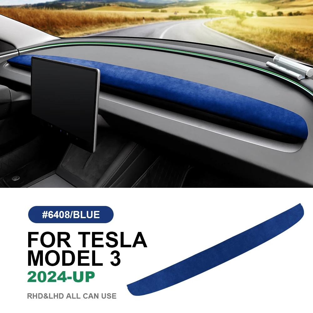 Suede Interior Decorative Trim Sticker for Tesla Model 3 Highland 2024-2025 Center Console Dashboard