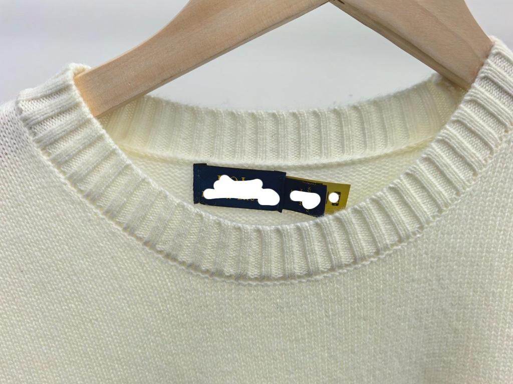 2025 Женский Сверхпрочный Свитер из Чистого Хлопка с Мультяшным Мишкой - Осень/Зима