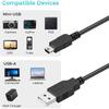 Amzpas 1.8M Charging Cable USB 2.0 Type A to Mini B Cable for PS3 Controller Charger, Mini USB Da...