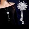 Кристалл Цветок Кристалл Подвеска Длинная Цепочка Свитер Цепочка Ювелирные Изделия Новый Свитер Ожерелье Для Женщин
