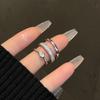 Простое кольцо из циркония, металлический комплект колец, женское легкое роскошное нишевое дизайнерское кольцо высокого класса, простое кольцо на указательный палец от холодного ветра