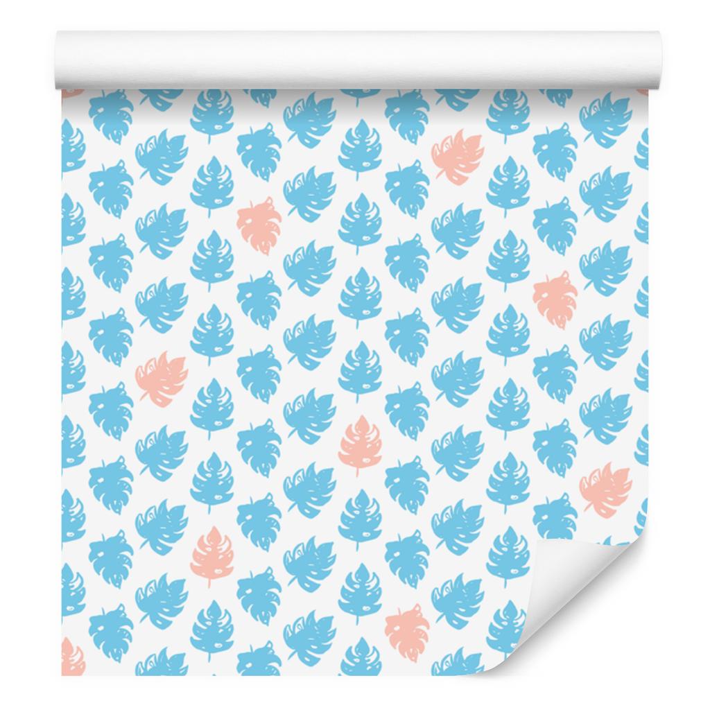 Leaves Wallpaper, Celadon and White, for Living Room and Bedroom, 50x1000