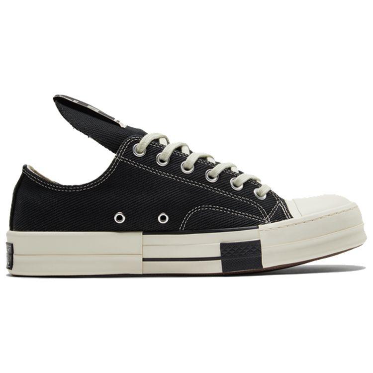 Rick Owens X Converse DRKSHDW DRKSTAR Chuck 70 Low Black Unisex Sneakers Egret 172347C