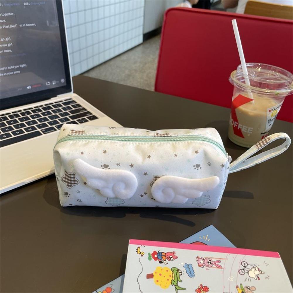 with Handle Pen Bag Large Capacity Cosmetic Bag New Stationery Bag Students Supplies