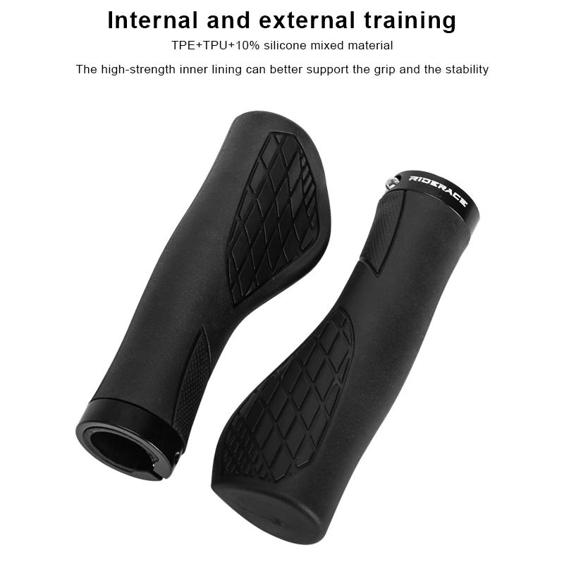 Bicycle Handlebar Grips TPR Rubber Comfy City Mountain Bike Scooter MTB Soft Cycling Handle Bar Cover End Non-slip Aluminum Lock