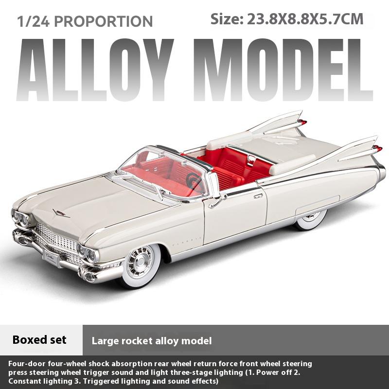 1/24 Ретро-лимузин Cadillac Big Rocket, Модель автомобиля из сплава, Лучшая коллекция для энтузиастов моделей автомобилей, Подарок на Хэллоуин
