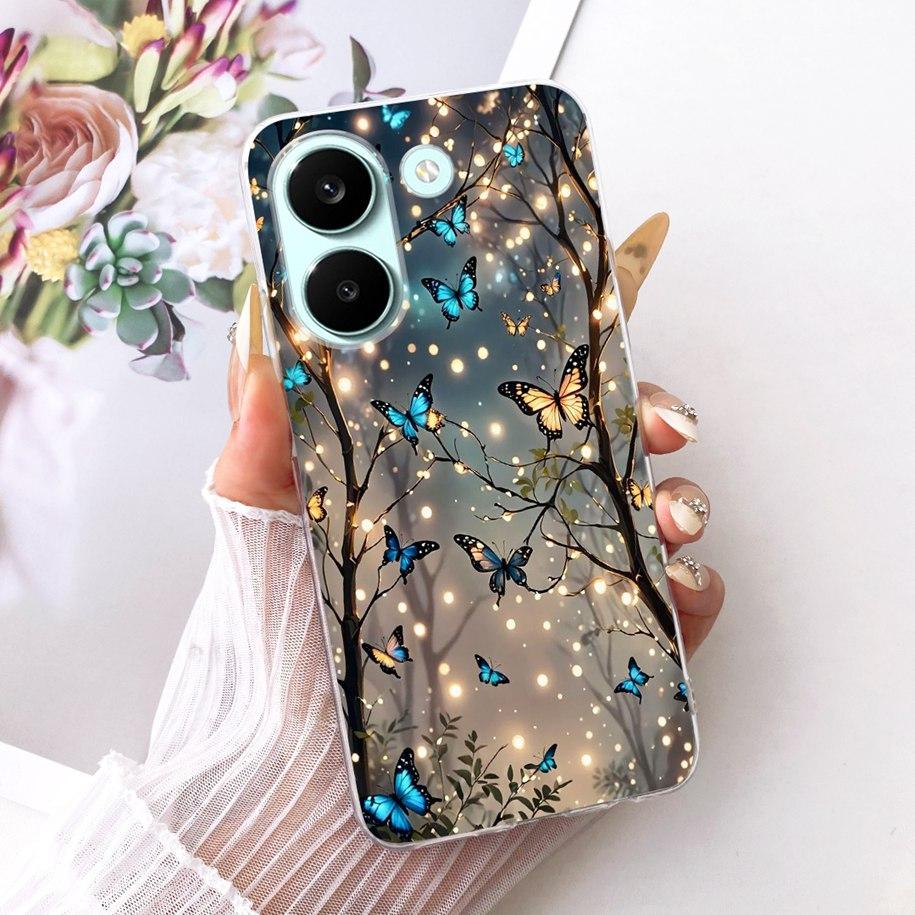 Чехол для Xiaomi Poco X8 Pro Max Чехол Популярный Цветок Мягкий Силикон Прозрачный ТПУ Бампер для Xiaomi Poco X8 Pro X8ProMax Fundas