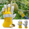 Cowhide Split Leather Work Gloves Welding Hunting Driving Farm Garden Security Protection Heavy Duty Truck Driving Gloves