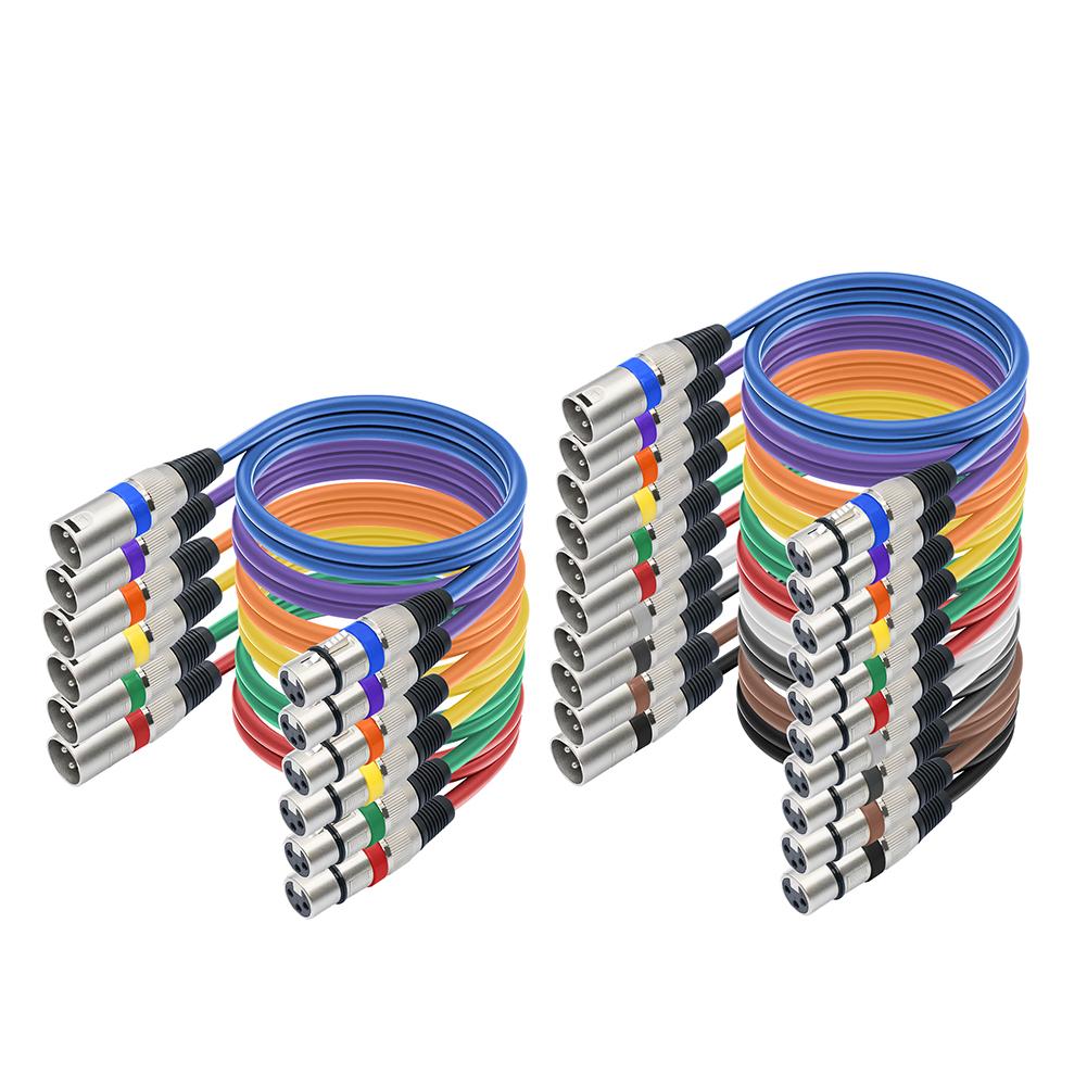 6/10Pcs XLR To XLR Microphone Cable Multi Colored 3-Pin Balanced Shielded XLR Cable for Mic Mixer Recording Studio Podcast