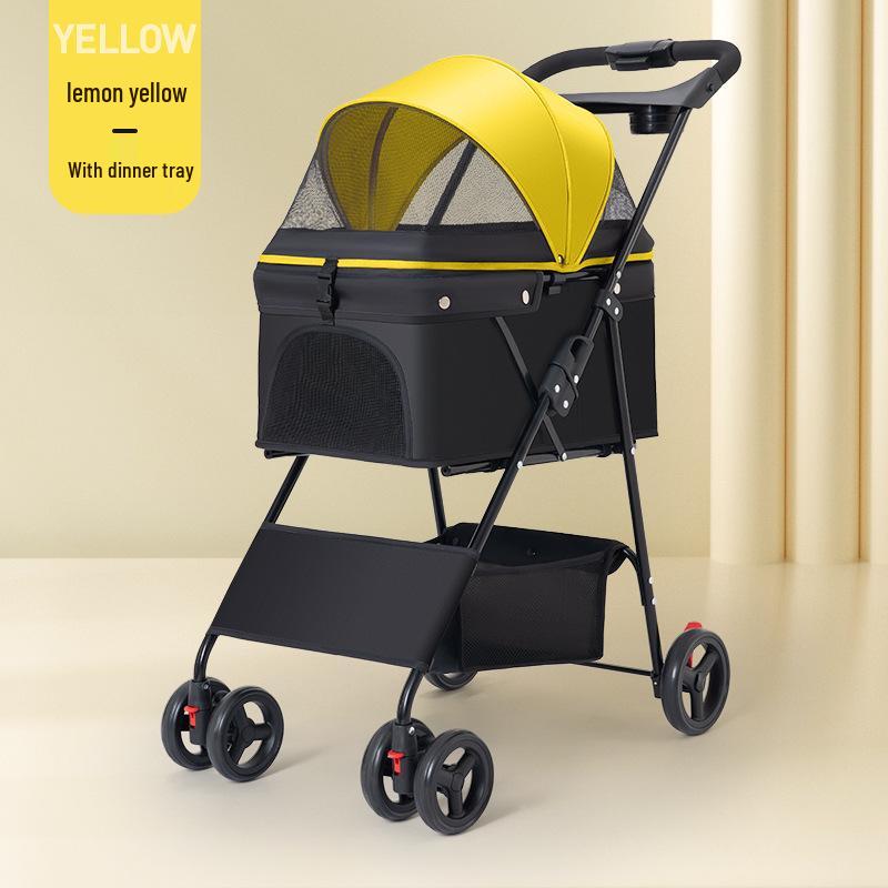 Lightweight Foldable Pet Stroller for Small & Medium Dogs and Cats - Detachable for Outdoor Walks