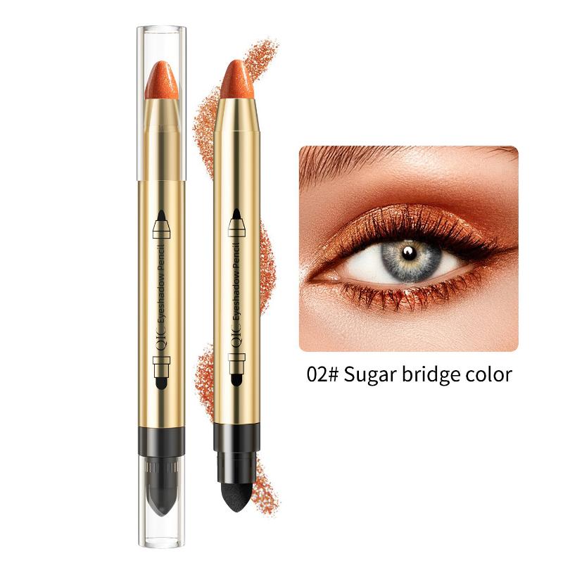 Яркий карандаш для теней для век с жемчугом и тонкой вспышкой, двусторонние тени для век, палочка для салфеток, формованные тени для век цвета земли