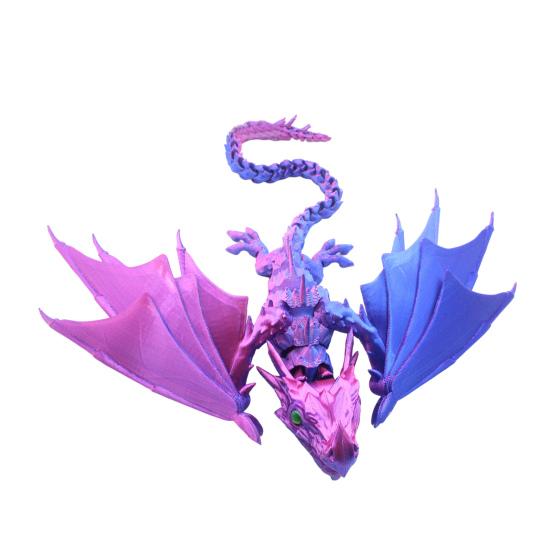 3D-печатная фигурка крылатого дракона, подвижные суставы, летающая фигурка дракона, шарнирная модель дракона, игрушка-фиджет, настольное украшение, орнамент