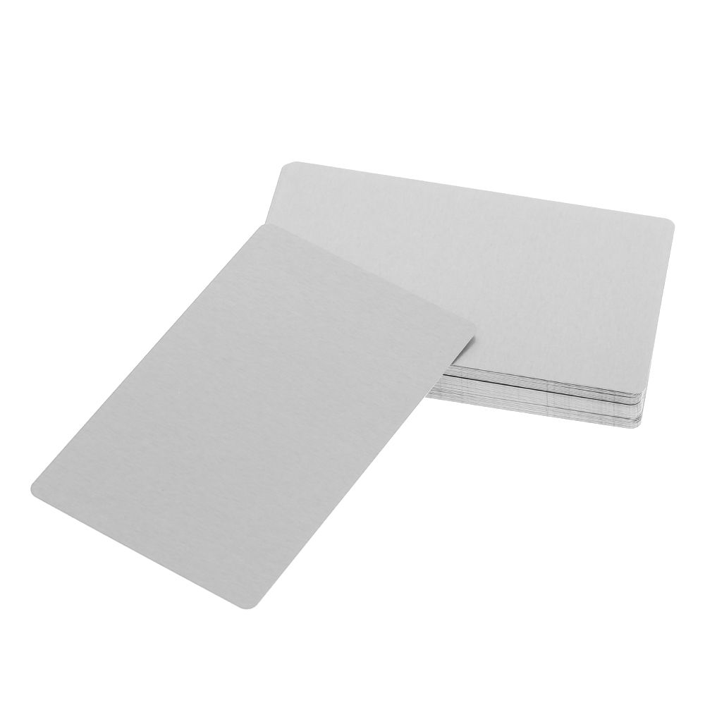50 Pcs/Set Smooth Laser Engraving Aluminum Business Card Name Cards Blank Metal Carte