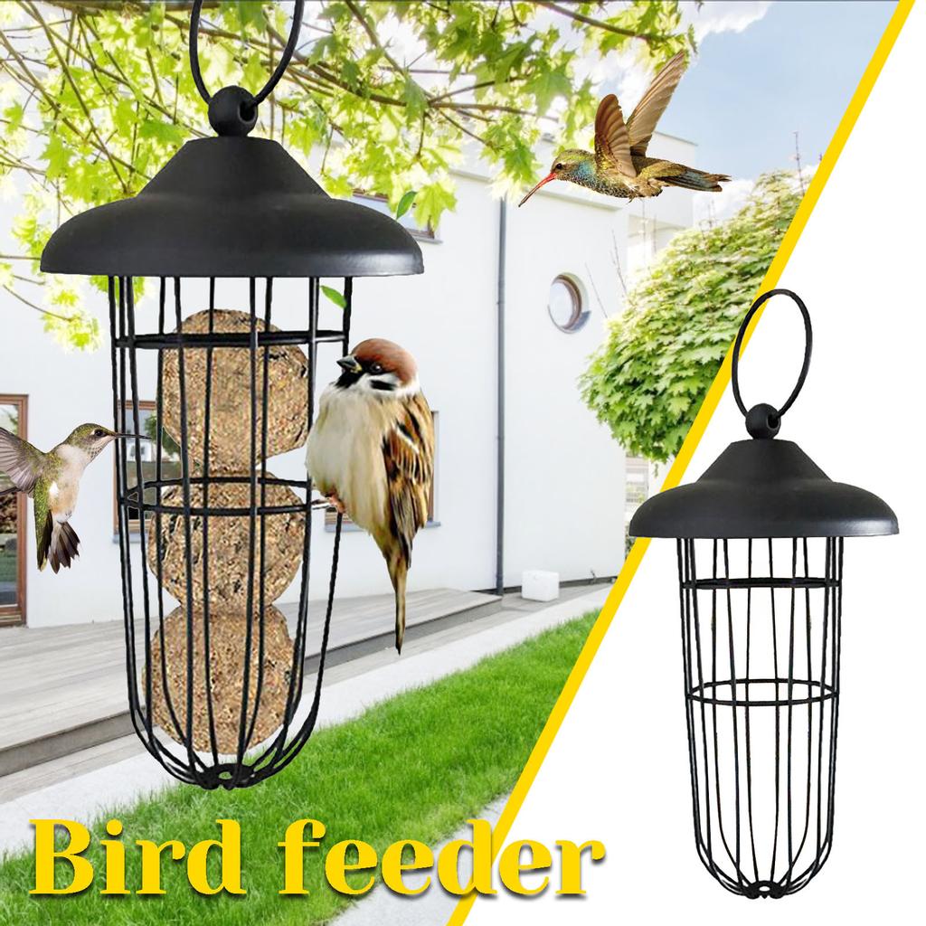 Bird Feeder Outdoor Hanging Type Sprayed Metal Windproof Ball Bird Feeder