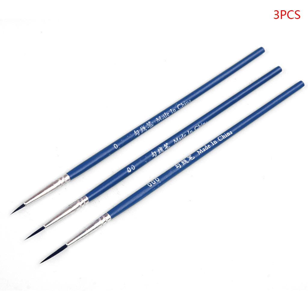 3шт 0 00 000 крючок Line Pen профессиональные кисти для рисования с тонким кончиком для акрила