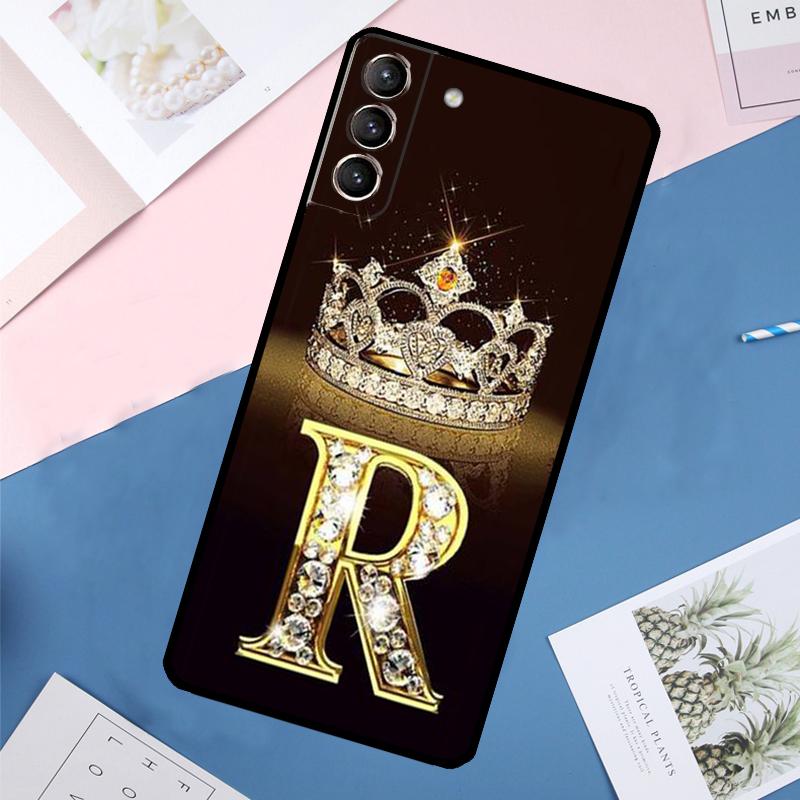 Чехол с золотым мраморным монограммой буквы Для Samsung Galaxy S24 Ultra S21 S22 S23 S25 Ultra S9 S10 Plus S20 FE S23 FE Задняя крышка