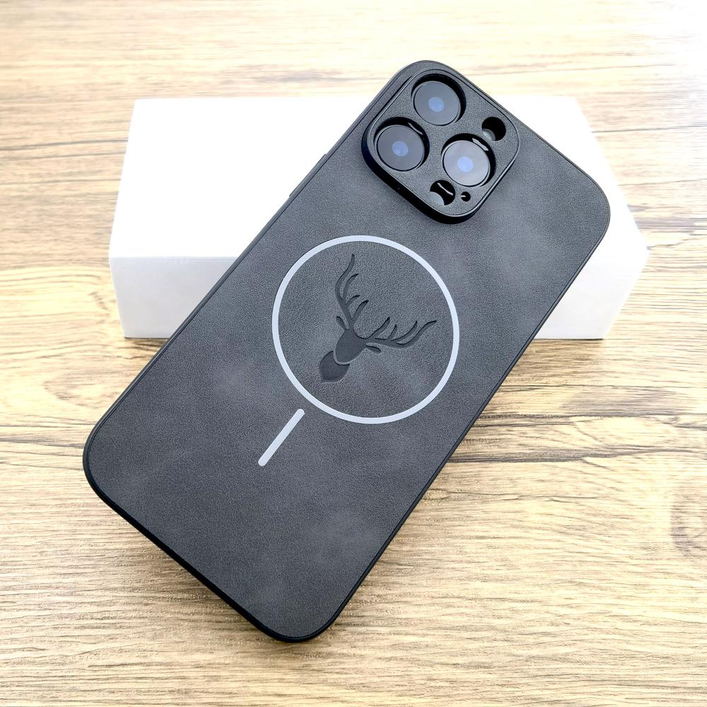 Чехол-ретрактор из искусственной кожи для iPhone 17 Air 16 15 14 13 12 11 Pro Max 16Pro 15Pro 14Pro Magsafe Mag Safe Беспроводная зарядка Обложка