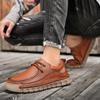 Новые мужские повседневные туфли ручной работы из кожи удобные мужские туфли качественные мокасины из спилка на плоской подошве мужские кроссовки