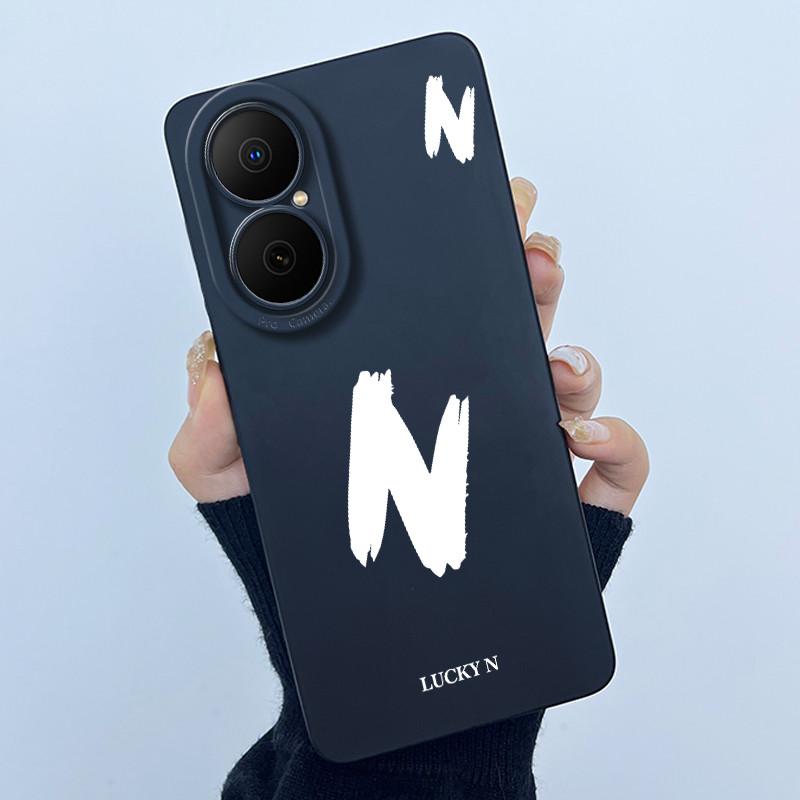 Для Huawei Nova Y73 4G Чехол-бампер со счастливой начальной буквой для Huawei Nova Y73 NovaY73 4G Мягкий силиконовый задний чехол Ударопрочный бампер