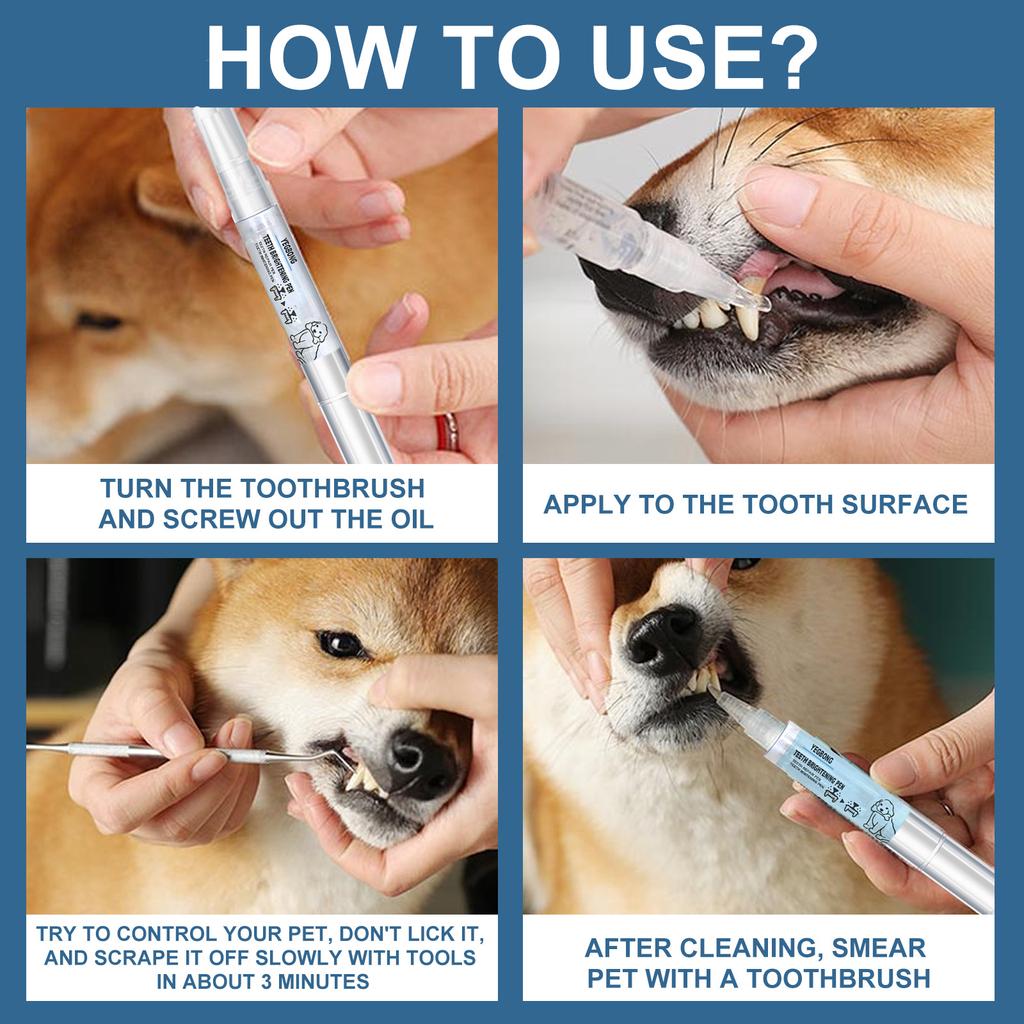 2x Pet Tooth Pen для собак и кошек для очистки зубов от зубного камня, удобная для путешествий, простая в использовании чистка зубов и десен домашних животных