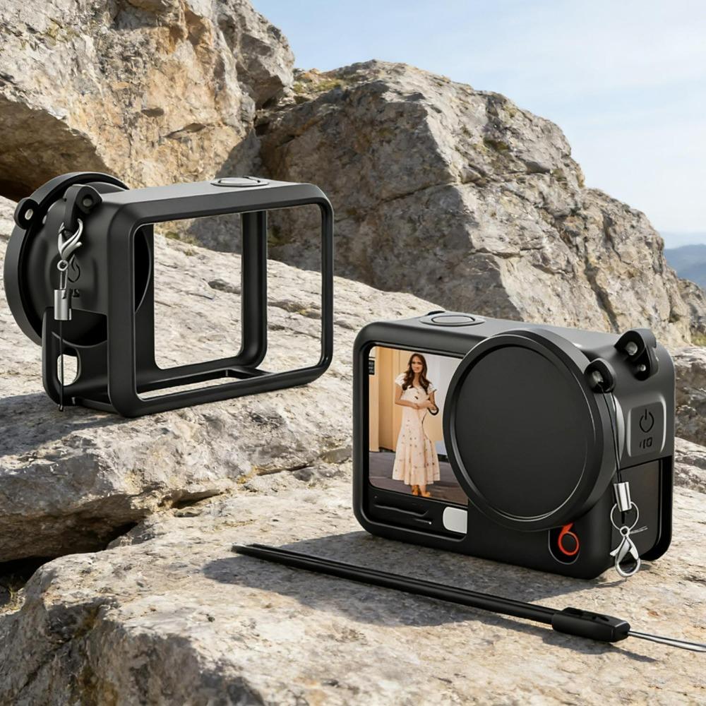 Защитный чехол-футляр 4-в-1 из силикона для DJI OSMO Action 6 для экшн-камеры, противоударный чехол с защитой объектива, ремешки безопасности