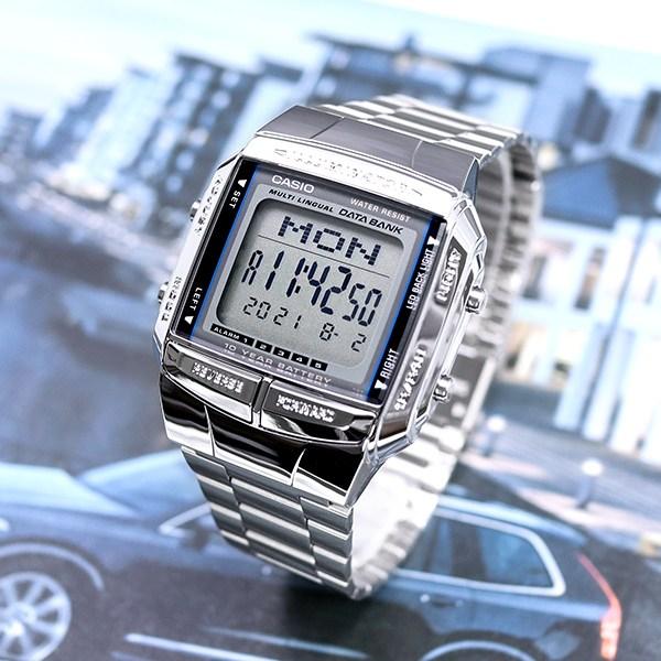 Casio Часы со стальной пряжкой и аккумулятором, срок службы 10 лет, банк данных Telememo, бесплатная пряжка