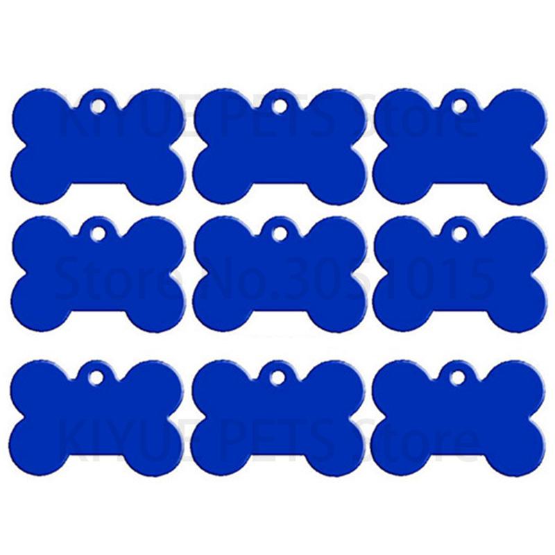 Оптовая продажа 100 шт. Косточка Жетон для идентификации собаки Гравировка Идентификационные жетоны для домашних собак Ошейники Бирки с именем и номером в форме косточки Анодированный алюминий на заказ Бирка для щенка
