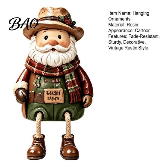 Durable Resin Holiday Keepsakes Christmas Shelf Sitter Figurines, Retro Farm Animal Hanging Leg Decor, Rustic Country Decorations Ornaments for Mantel