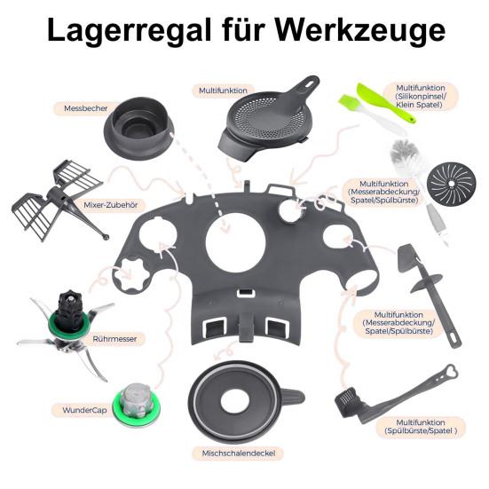 Стеллаж для хранения аксессуаров для кухонной машины для Vorwerk TM5 TM6, черная столешница, кухонные инструменты, органайзер для посуды, держатель, кухонные принадлежности