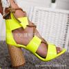 f54Wedge Women Sandals Heel Pointed Fish Mouth Fashion Sandals Hemp Rope Lace Up Sandals Ankle Strap High Heels 2024