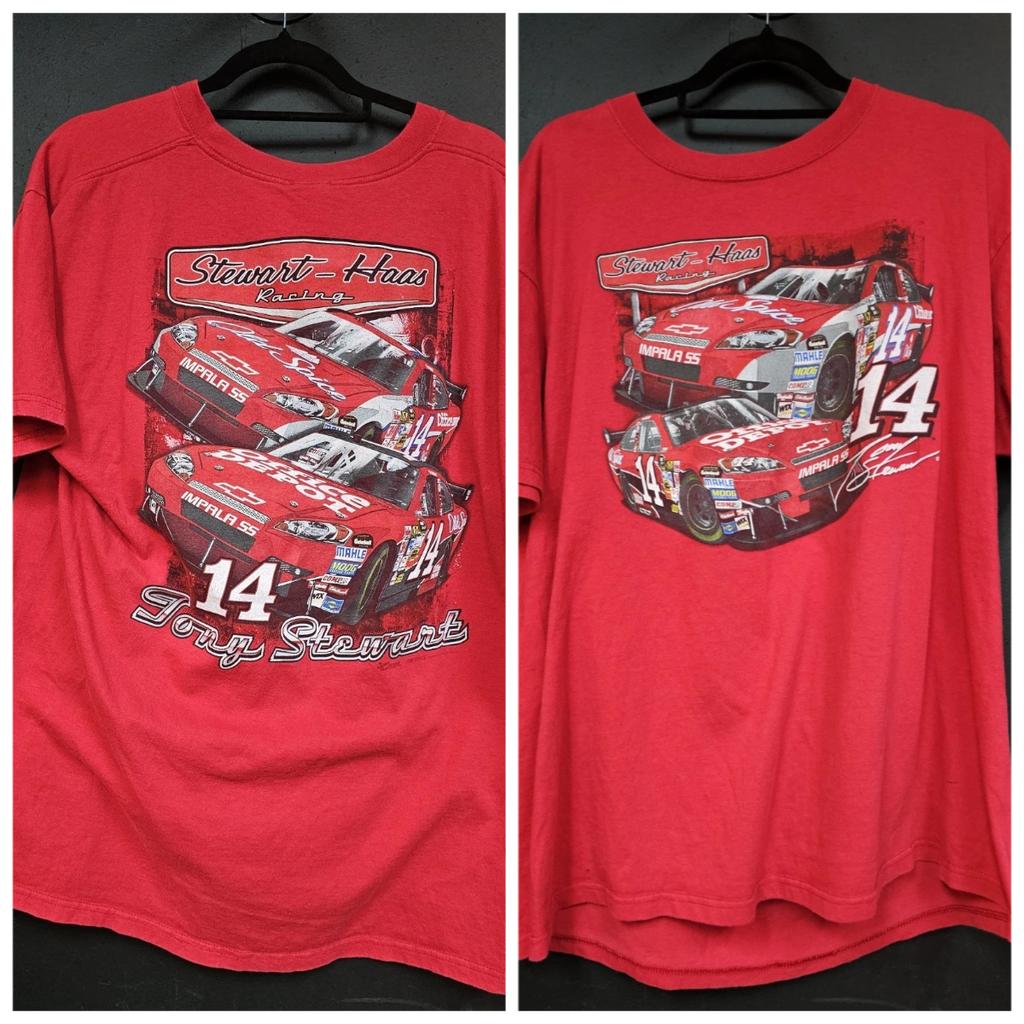 Винтажная футболка Band Vintage Vintage Y2K Nascar Tony Stewart Размер S M L XL 2XL 3XL 4XL Персонализированный свободный хлопковый топ с коротким рукавом