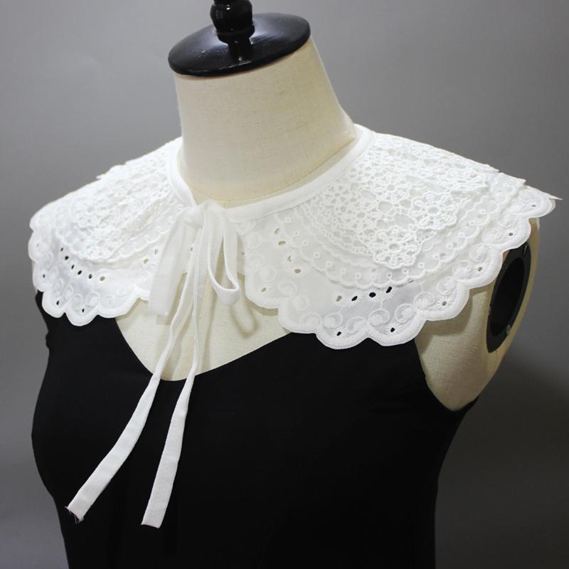 Layer Embroidered Fake Collar Shawl Wrap Decorative Lapel Removable Neckline Ladies Top Collar Clothes Accessories