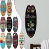 45cmx16cm Beach Style Signboard Multicolor Surfboard Shape Sign Hanging Wood Sign Indoor Outdoor