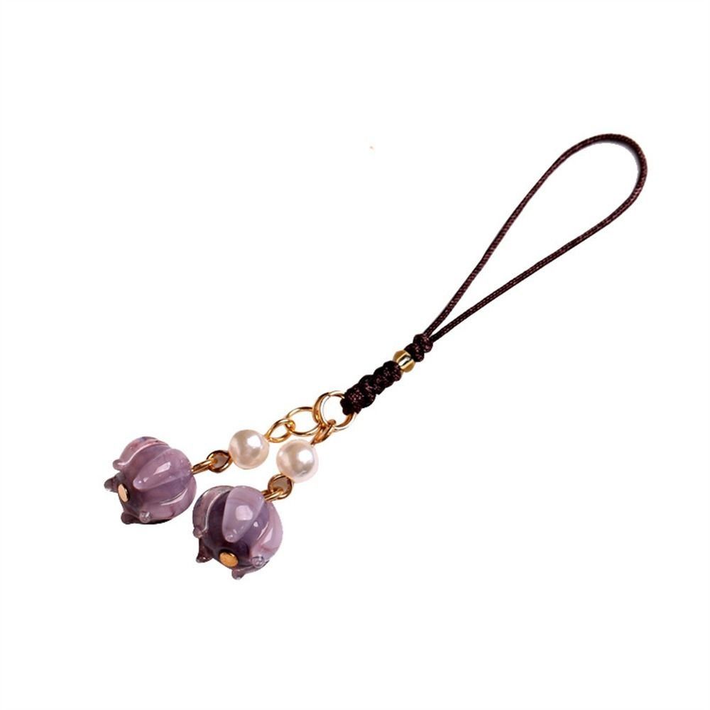 Jewelry Accessories Phone Strap Anti-lost Lanyard Mobile Phone Keychain Orchid Flower Phone Chains