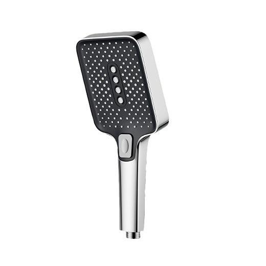 Square Button Three-Function Booster Handheld Shower Spray Head Strong Pressure Household Bath Hand Shower Head