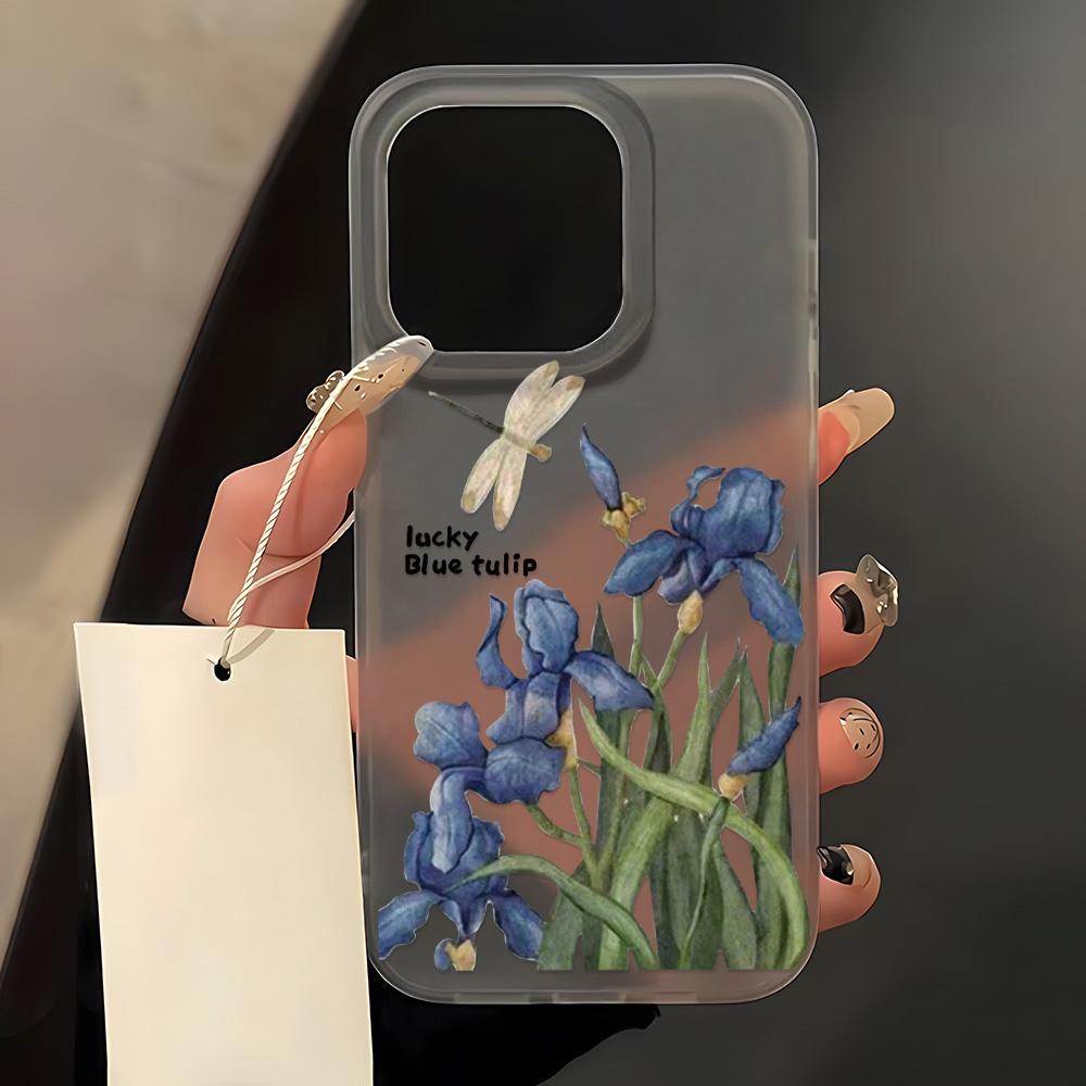 Чехлы для мобильных телефонов iPhone 11 13 15 Pro Max 12 14 Pro Max Чехол для iPhone 16 15 Plus 13 Pro 12 Mini 13 Mini Матовая текстура Нарисованные мультяшные цветы