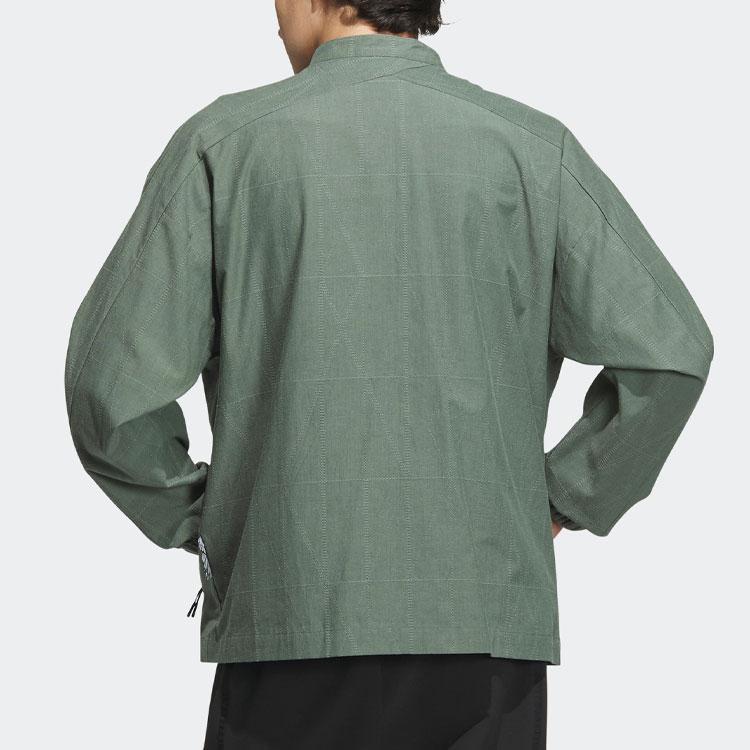 Adidas Куртка с воротником-стойкой и логотипом, мужская верхняя одежда, оксидированный зеленый IA8138