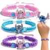 MINISO Anime Stitch Bracelet Cartoon Lilo & Stitch Kawaii Wristband Kids Bracelet Girls Boys Adjustable Bracelet Gifts