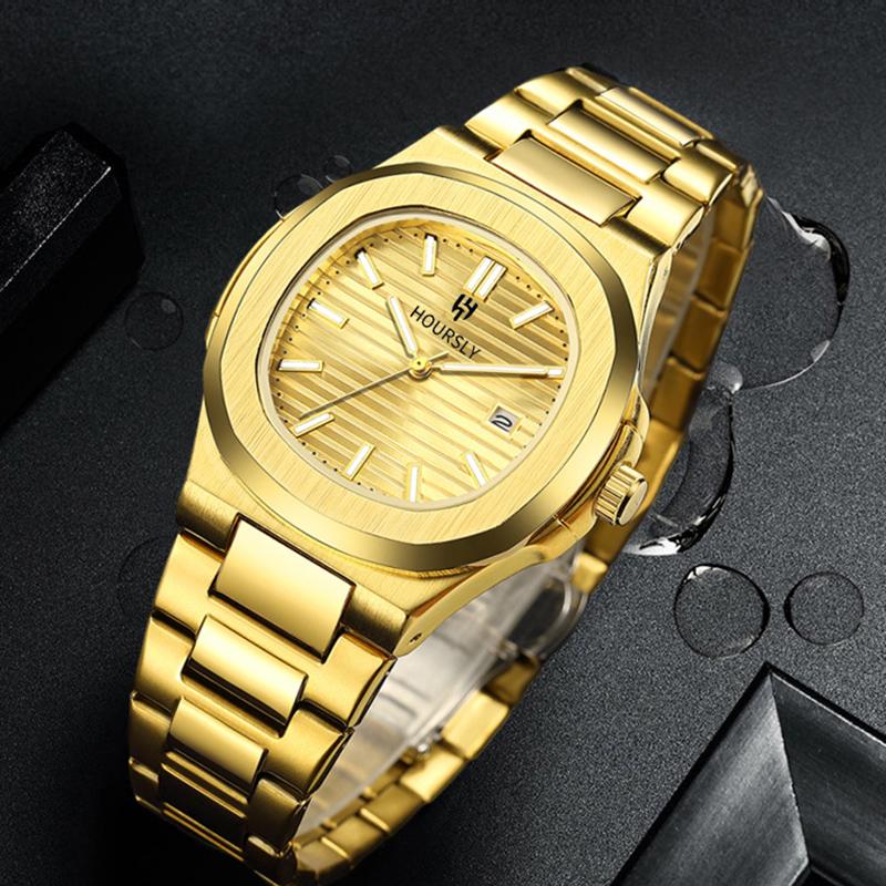 Men Gold Wrist Watches Top Brand Luxury Stainless Steel Band Male Clock Men Quartz Watch Fashion Dropship relogio masculino