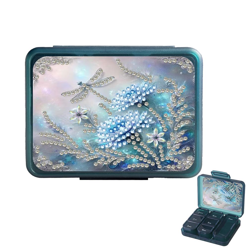 Алмазная мозаика Мини-коробочка для таблеток Дорожная портативная коробка для хранения Прямоугольная коробочка для лекарств Алмазная живопись Сделай сам Блестящая таблетница Пастилки