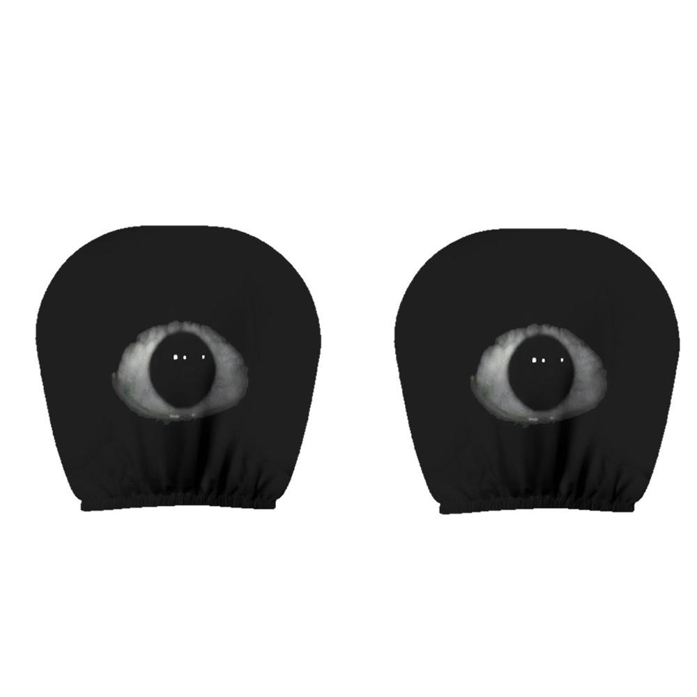 2PCS Washable Scary Eye Car Headrest Covers Elastic Car Seat Headcover Gift for Car Lover