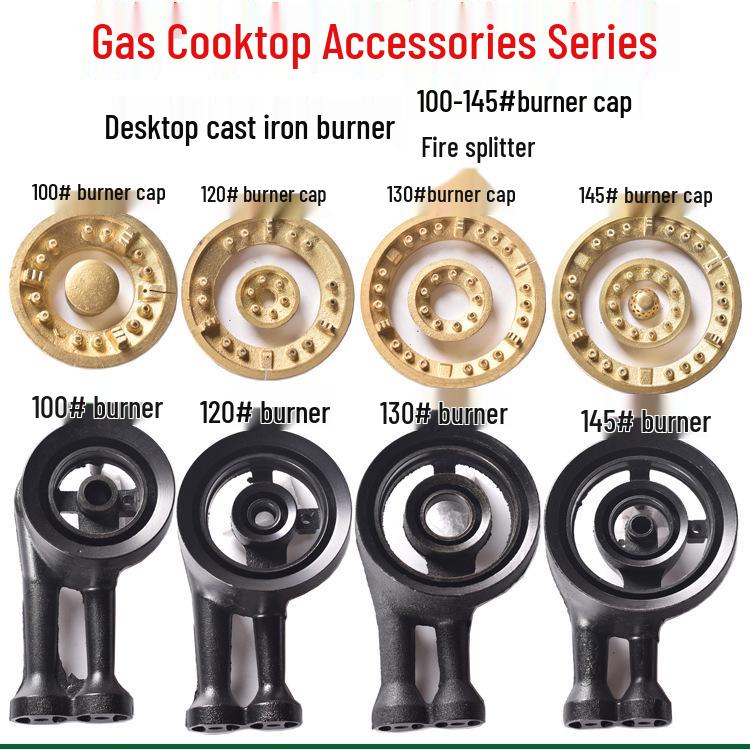 Набор чугунных головок горелок, рассекателей пламени и крышек для газовой плиты