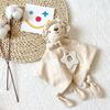 Baby Cartoon Early Education Organic Cotton Soft Animal Ringing Toothed Gum Water Towel Soothing Doll